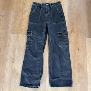 Hollister High Rise Vintage Baggy Jeans Black 5 Short Carpenter